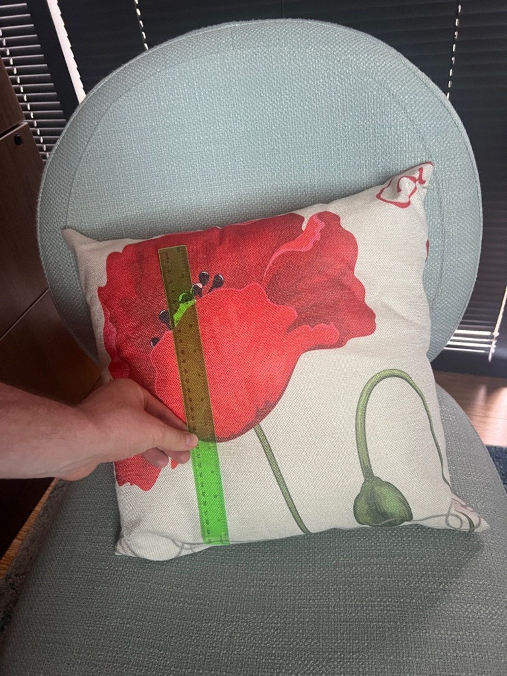 Red Poppy Floral Throw Pillow - Picture 9 of 10